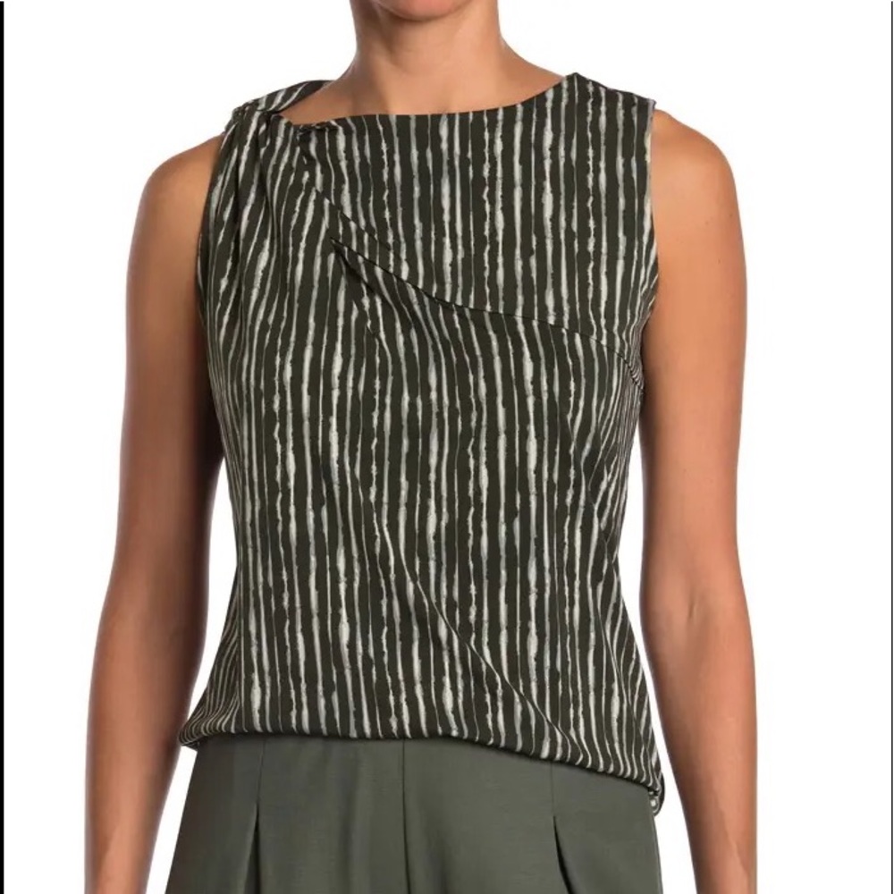 🆕 H Halston Twist Neck Sleeveless Knit Top size large (86)
